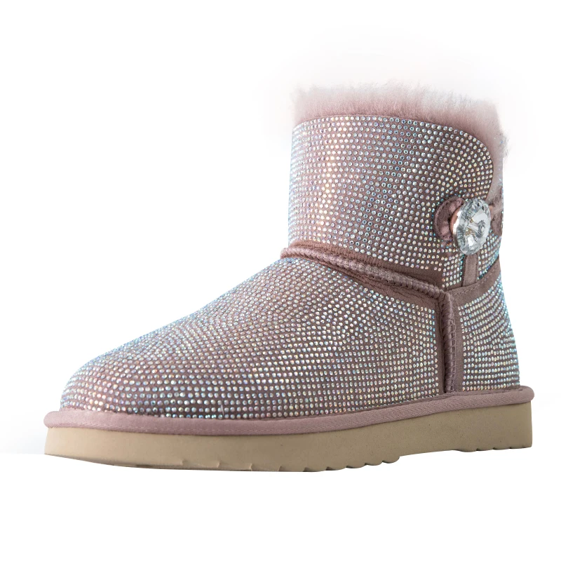 Зимняя обувь 2019 г. женские зимние ботинки короткие из овечьей шерсти с меховой