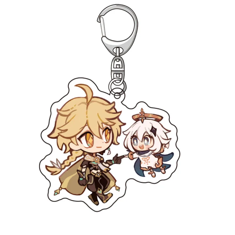 Anime Game Genshin Impact Acrylic Keychain Delicate Craft Mengpa Key Chain Delicacy Car Pendant Small Trinket Ring Gift | Украшения и