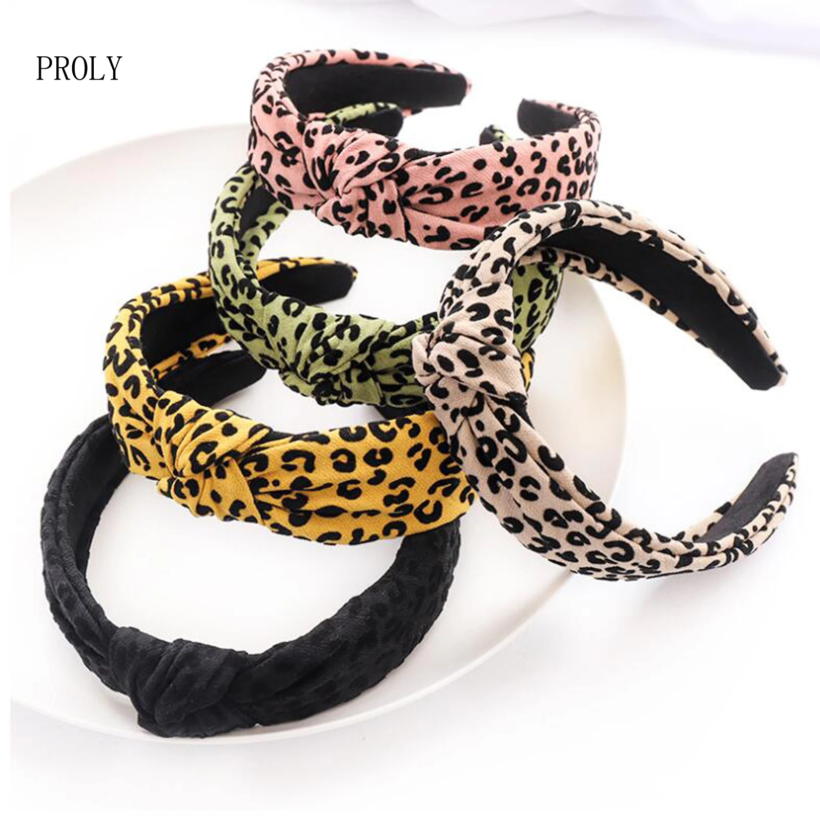 PROLY Новая мода Женская повязка на голову с леопардовым принтом повседневное