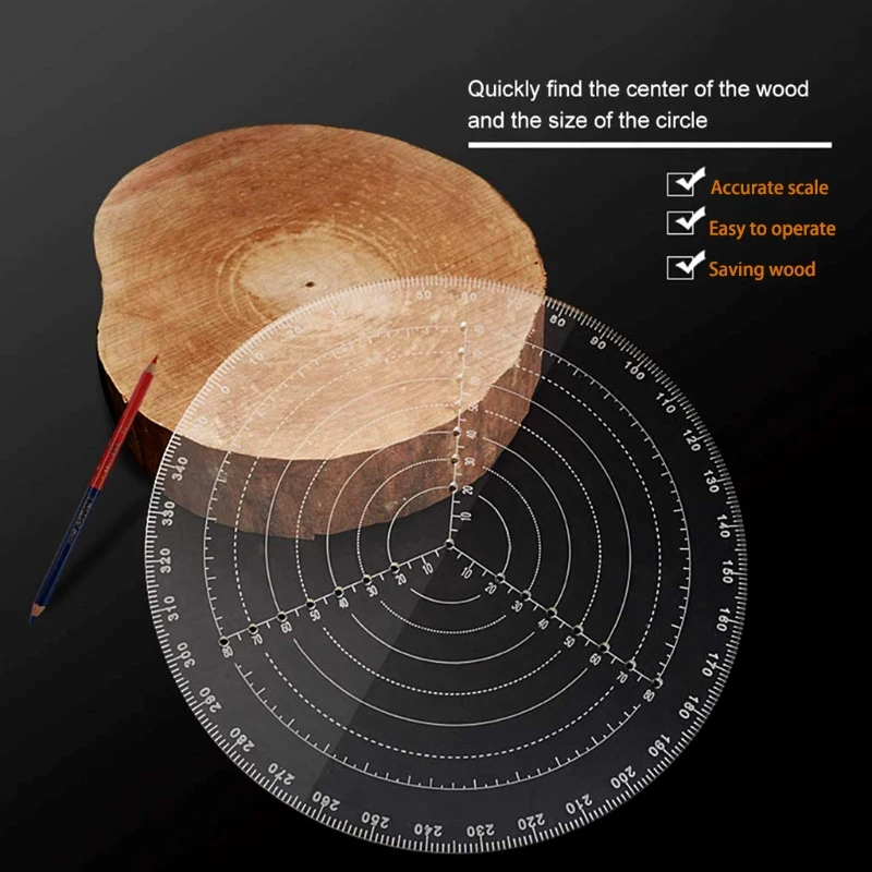 

Токарный круглый центробежный прибор для деревообработки компас инструмент для рисования акриловые точные весы центрирующая линейка 20/30 с...