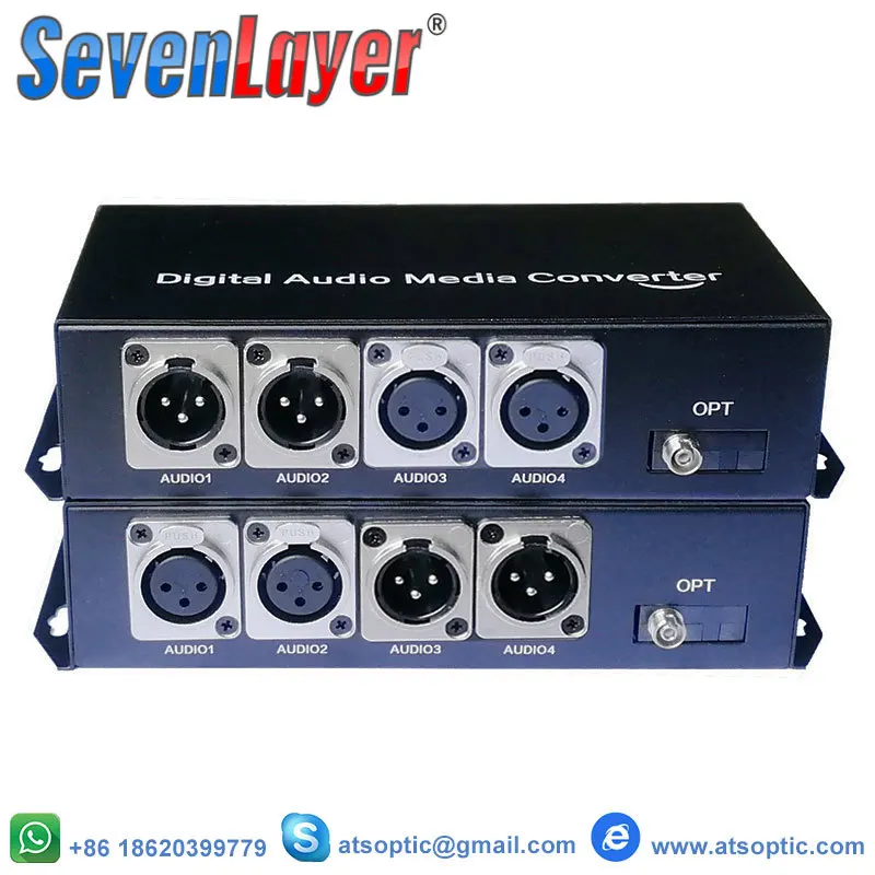 2 ch bi-directional Balanced audio to fiber optic XLR over media converter Transceiver and Receiver | Безопасность и защита