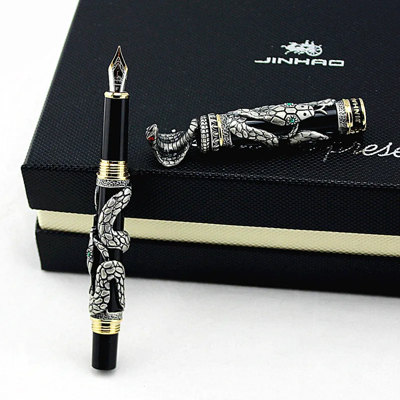 Jinhao двойной дракон/змея винтажная Роскошная перьевая ручка/держатель для ручки