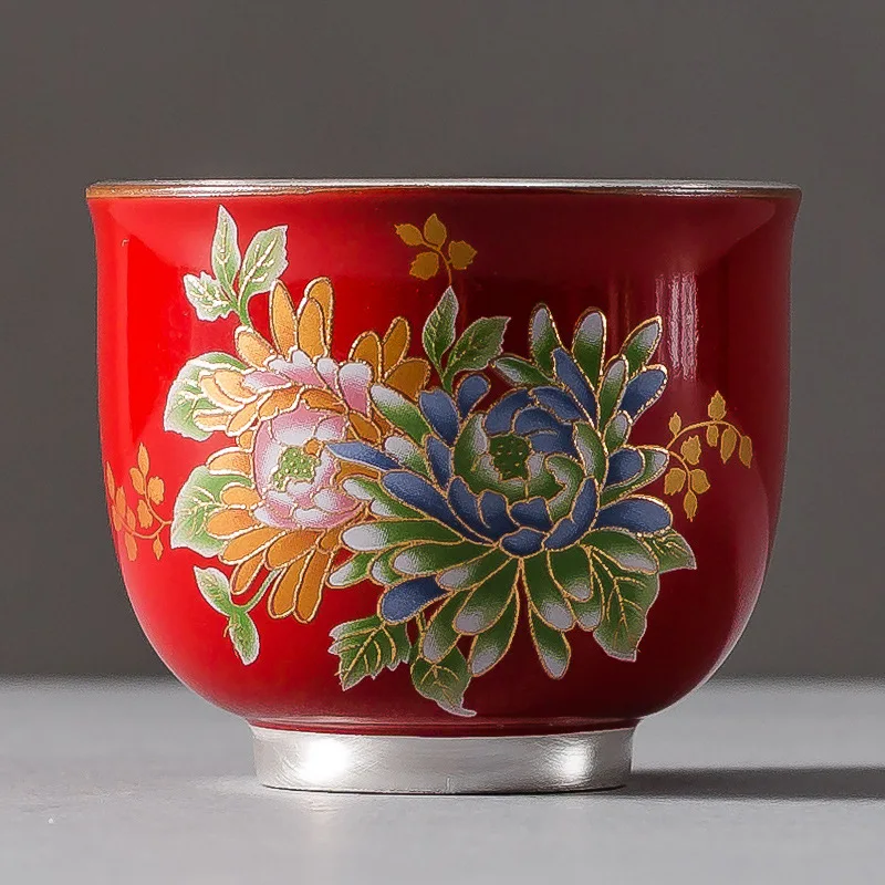 Чашка из серебра 999 пробы Позолоченная серебряная чашка Master Cup керамическая с