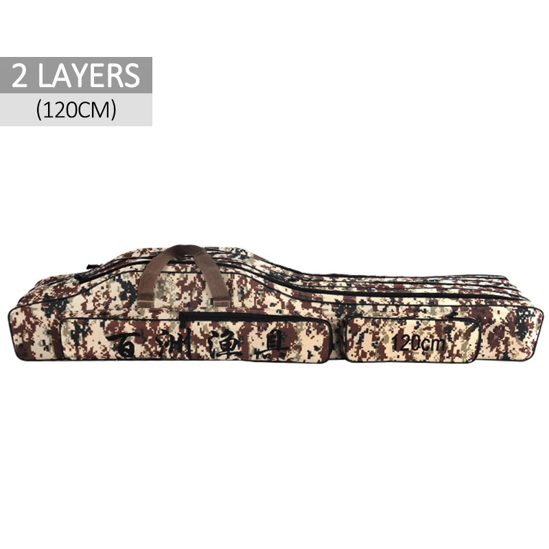 2 Layer 120cm B 1/2/3/Слои 70/110/120 см сумки для рыбалки сумки для удочек сумка, катушка на открытом воздухе многоцелевой Оксфорд мешок для рыбалки и нарочито бесхитростного дизайна; bolsa de pesca XA87G - Цвет: 2 Layer 120cm B