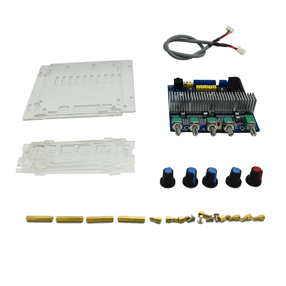 BT board with case Lusya Bluetooth 4,2 TPA3116D2 сабвуферный усилитель плата 2,1 каналов высокой мощности 2*50 Вт+ 100 Вт аудио усилитель плата DC12V-24V H2-001 - Цвет: BT board with case