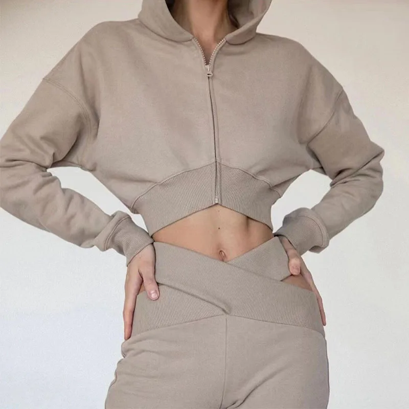 Hoodies Pant Suits Couture Tracksuit 2 Piece Set Outfits Sexy Crop Top Pull Sweatsuits Sweatshirts Winter Clothes For Women 2021
