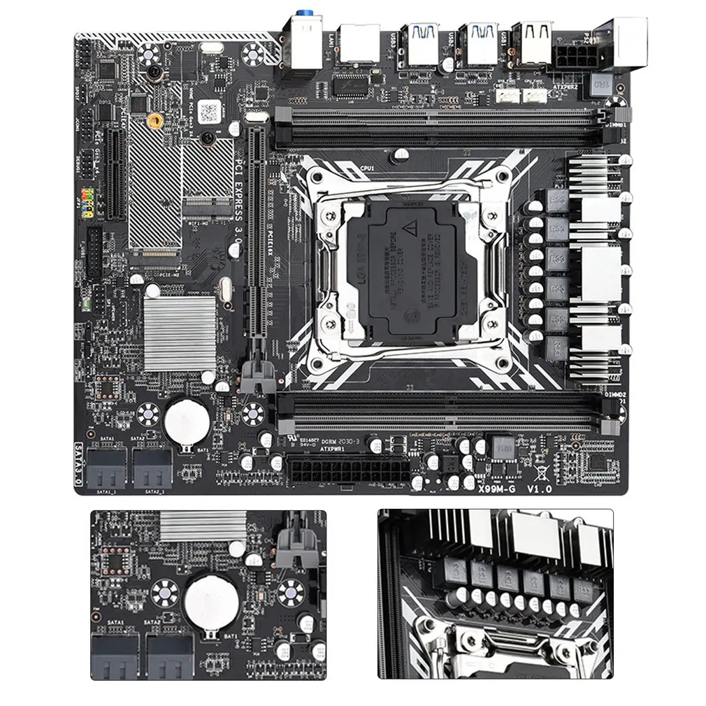

X99M-G Desktop Computer Motherboard DDR4 Memory LGA 2011-3 V3/V4 Support M.2 Wifi SATA PCIE 16X 8X Interface