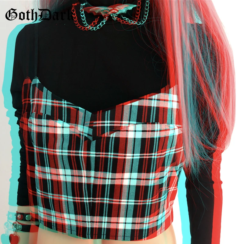 Женский комплект из двух предметов Goth Dark черный укороченный топ с высоким