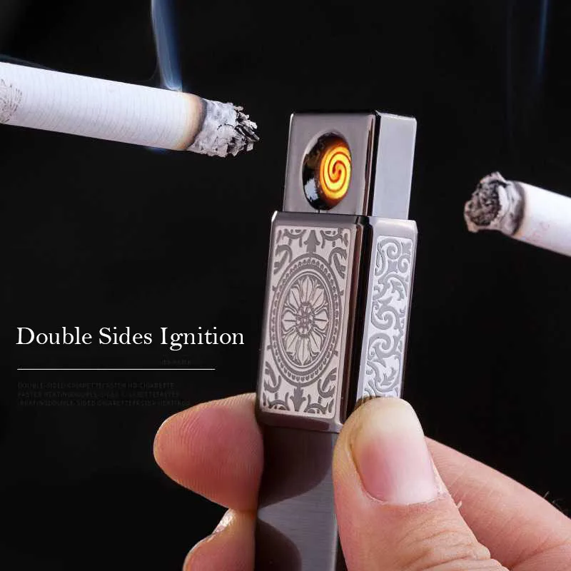 Подлинная Бесшумная электрическая зажигалка Jobon с USB зарядкой квадратная