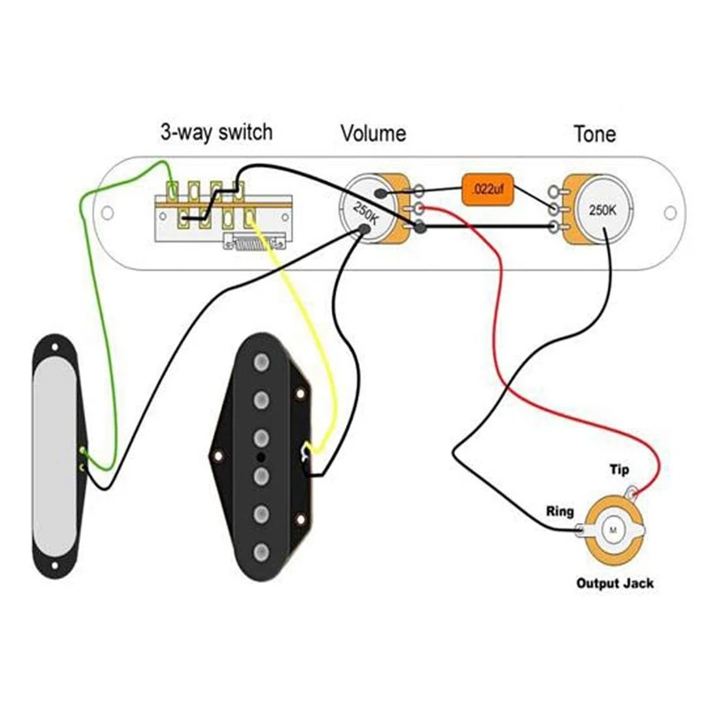 

6 Strings Saddle Bridge Plate, 3 Way Switch Control Plate, Neck Pickup Set for Fender TL Telecaster Electric Guitars Replacement