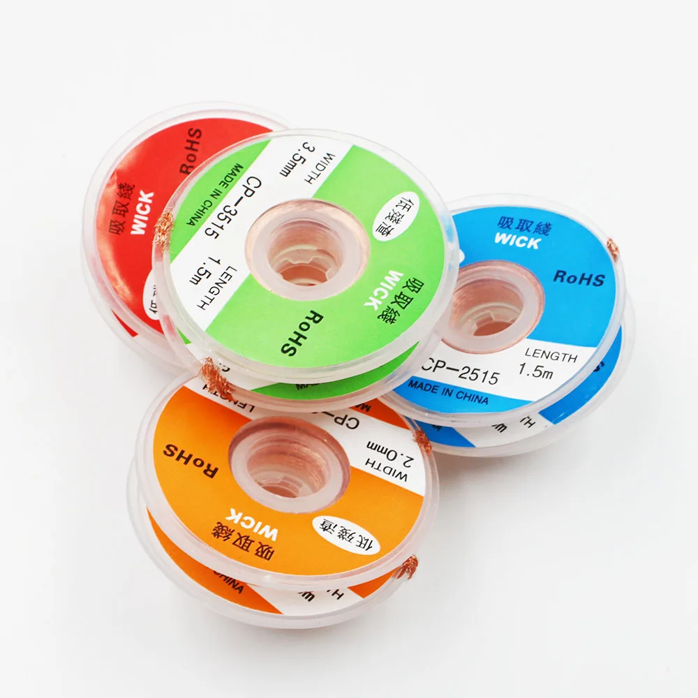 

2Pcs 1.5m Solder Wick Desoldering Braid Wire Solder Remover 1.5/2.0/2.5/3.0/3.5mm For BGA Repair Tool