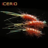 icerio 5pcs 6 sinking shrimp saltwater fly artificial sea trout lure