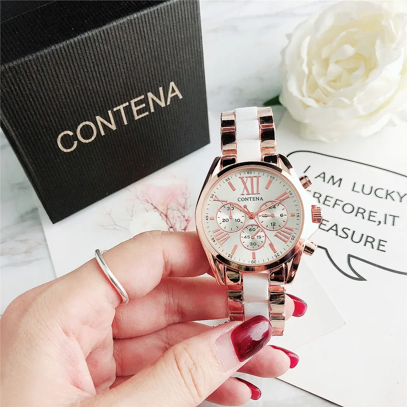 Женские наручные часы CONTENA брендовые роскошные из нержавеющей стали с