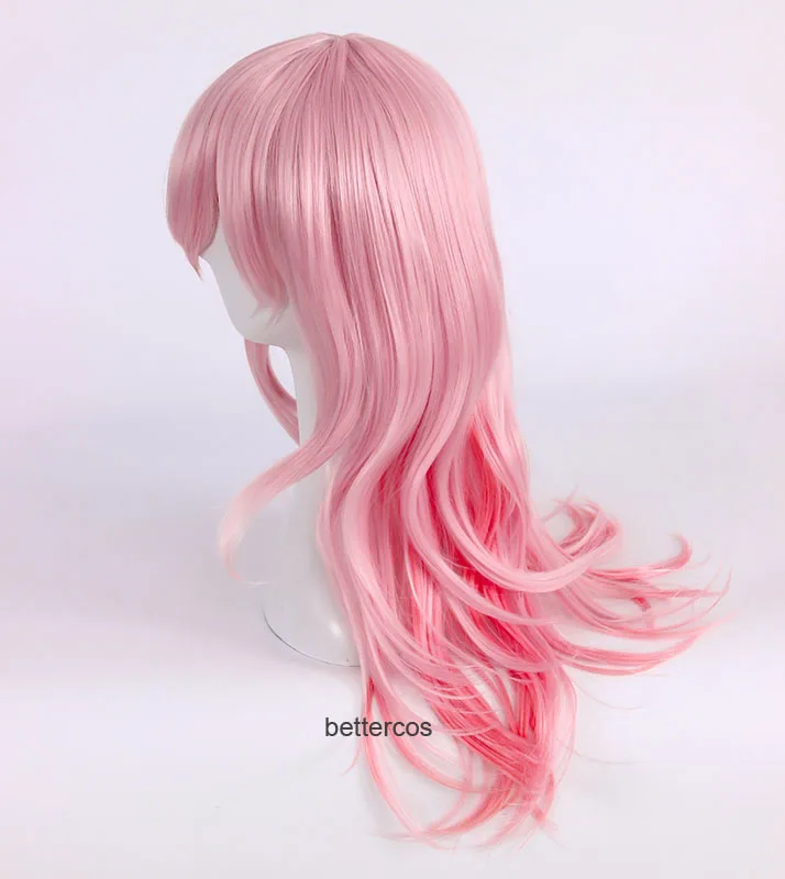 Парик для косплея Super Sonico Supersonico длиной 60 см розовый термостойкий синтетический