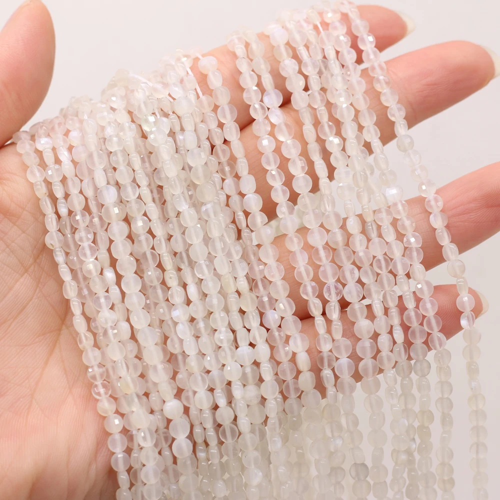 

Натуральный Полудрагоценный камень, сплющенные бусины, лунный камень 4 мм, для самостоятельного изготовления ожерелья, серег, аксессуары, п...