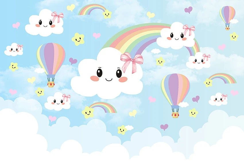 Виниловый фон для студийной фотосъемки с изображением милых белых улыбающихся