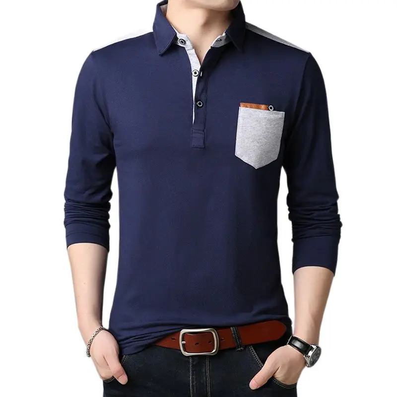 ARCSINX мужские рубашки поло с длинным рукавом брендовые осенне зимние модные