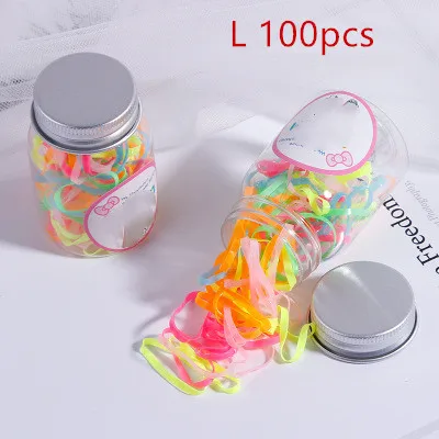 Fluorescence 100pcs 200/100 шт одноразовые резиновые ленты консервы Для детей, малышей Цвет модная эластичная, для волос кольцо резинка для волос Веревка Аксессуары - Цвет: Fluorescence 100pcs