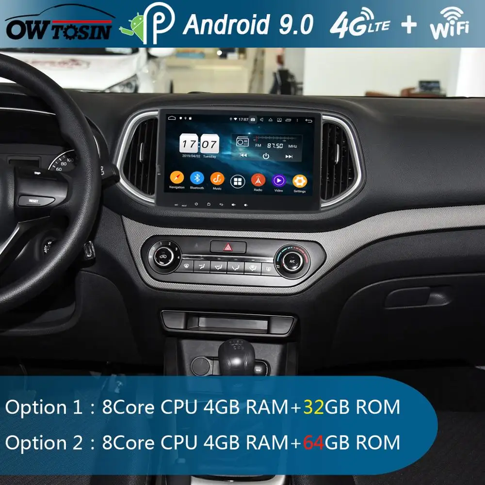 Автомагнитола 10 1 дюйма IPS 8 ядер 4 Гб ОЗУ + 64 ПЗУ Android 9 0 GPS для KIA KX3 2014 2017 DSP CarPlay Parrot BT