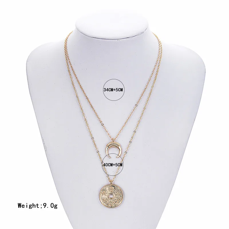 Богемные Подвески в виде монет женское модное ожерелье комбинированное