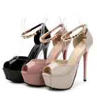 Женские туфли-лодочки из ПУ кожи, 11 см, с открытым носком