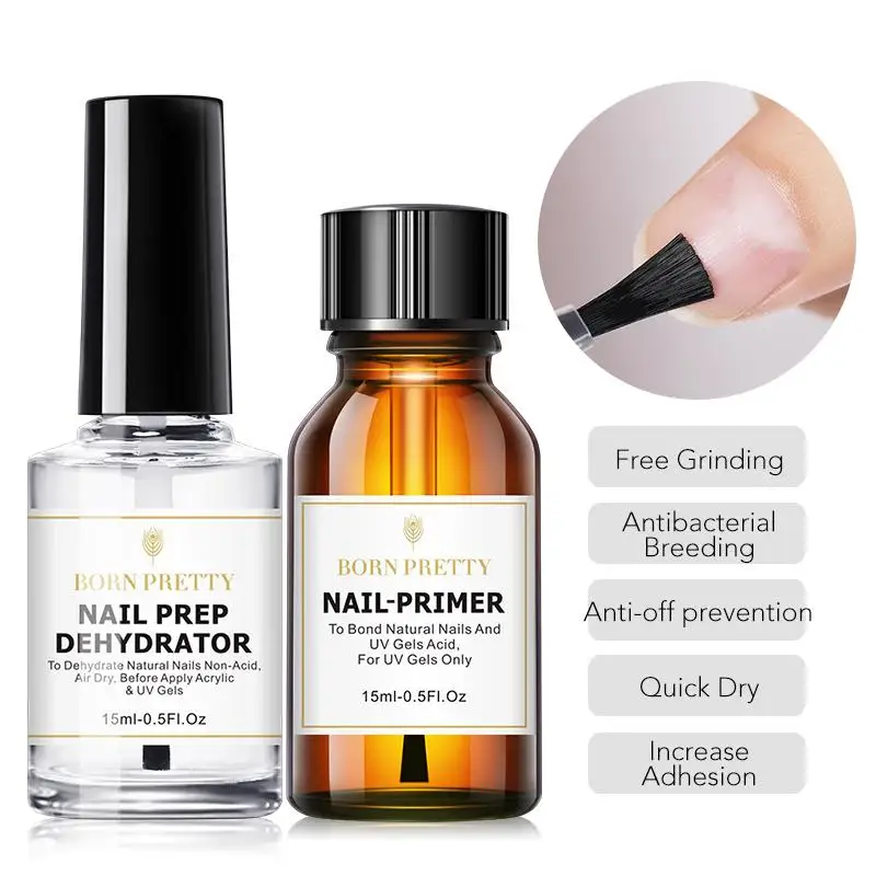 

BORN PRETTY 15ml Nail Nail Prep Dehydrator Gel Nail Polish No Need Of UV LED Lamp Base Top Coat Nail Art Varnish