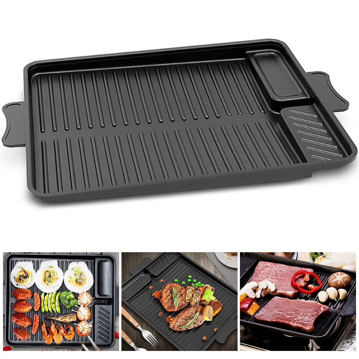 Антипригарная пластина для гриля с двойными ушками легкий доступ