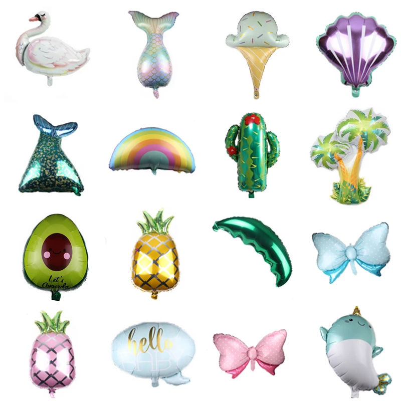 1 шт. Новый фольгированный воздушный шар Русалка Радуга ананас алюминиевая