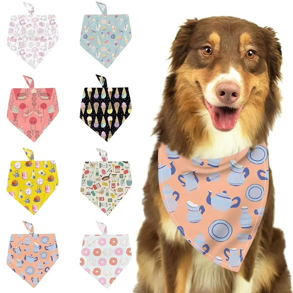 

New Bandana Pet Scarf Cat Dog Saliva Towel Adjustable Collar Neckerchief Fashion Cute Printed Bib Bandana Pet Accessories