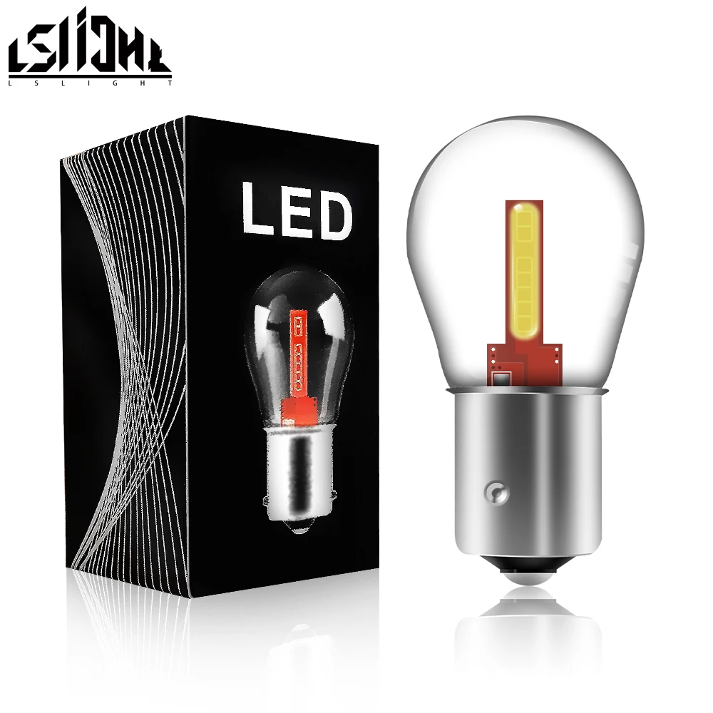 TSlight 2 шт. 1156 LED 1157 COB 18SMD автомобильная лампа заднего тормоза DRL задний Стоп фонарь