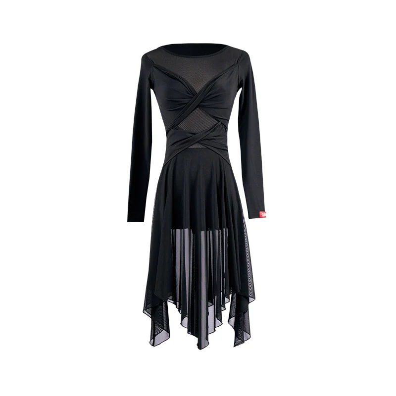 Женское бальное платье для латинских танцев женское сексуальное Сетчатое с