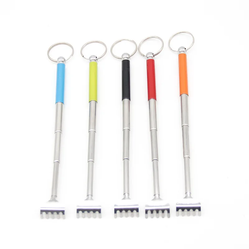 

Creative keychain stainless steel do not ask for help, mini portable tickling tickler stall custom small gifts