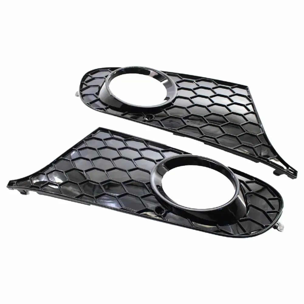 

ABS 2Pcs Practical Fog Light Grille Replacement 5K0853665 5K0853666 Black Front Bumper Grill Convenient