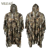 vilead 3d tree maple leaf camouflage sniper cloak ghillie suit hunting clothes camo birdwatch airsoft camouflage clothing jacket