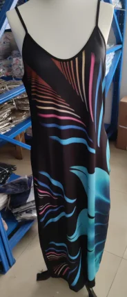 

Women Maxi Dress Summer Casual V-neck Floral Long Dress Fashion Pockets Sleeveless Loose Female Vestidos Plus Size Dress