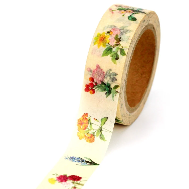 

NEW 10pcs/Lot Decorative Beautiful Blooming Fruit Wildflowers Washi Tapes for Bullet Journal Adhesive Masking Tape Stationery