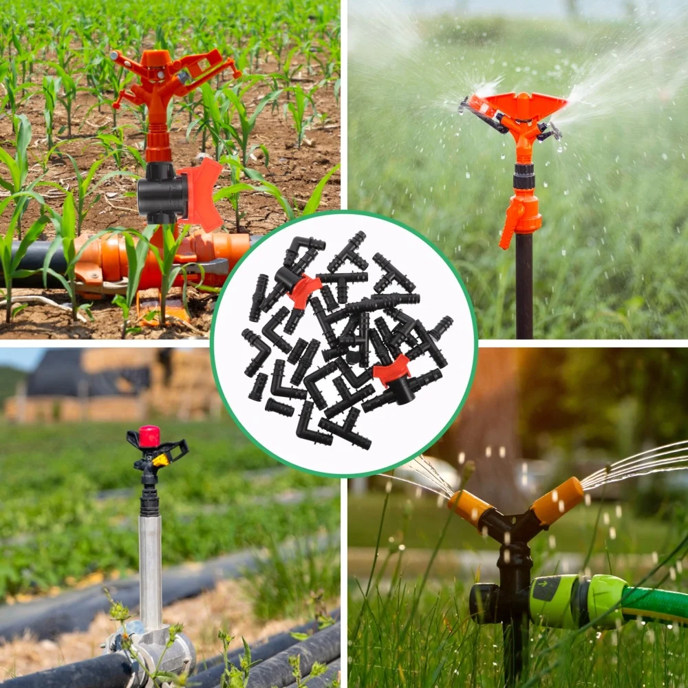 

34pcs Pipe Connector Agriculture Garden Hose Splitter Straight Elbow Adapter