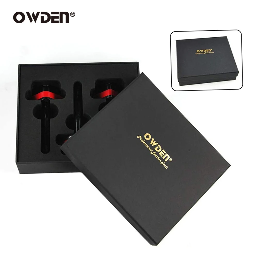 OWDEN-Juego de 3 piezas de correa de cuero en forma de tri&aacute;ngulo, cortador de extremo de correa, juego de herramientas de corte de cuero-5