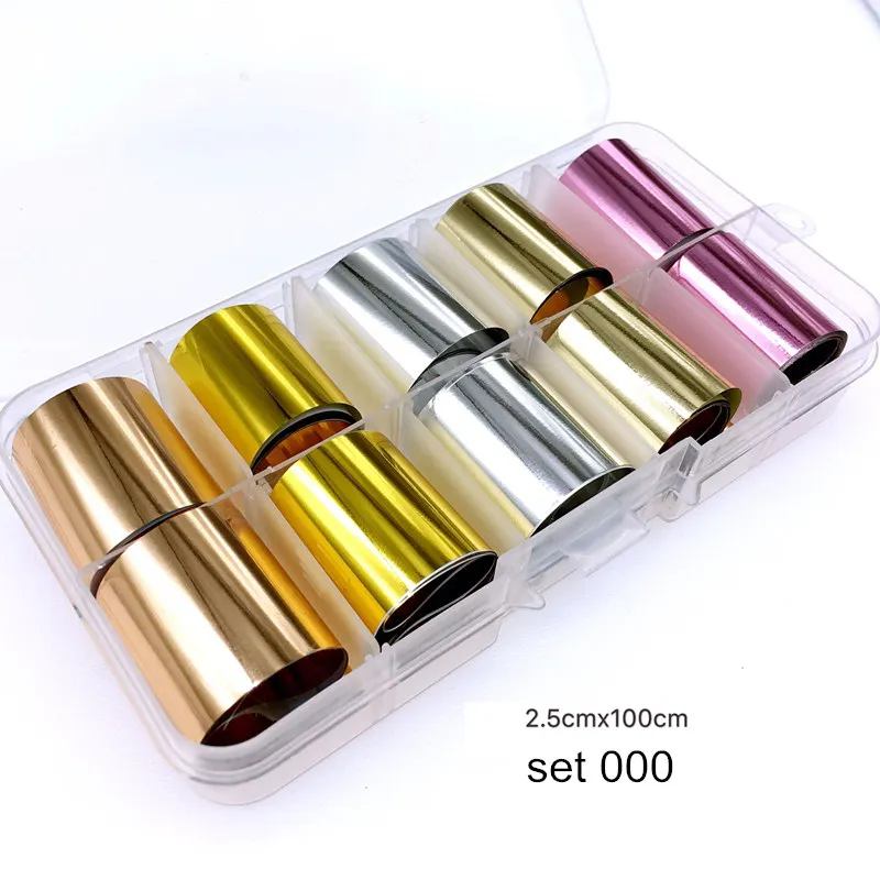 4*100 см Лазерная Серебряная Золотая фольга для ногтей голограмма цветная