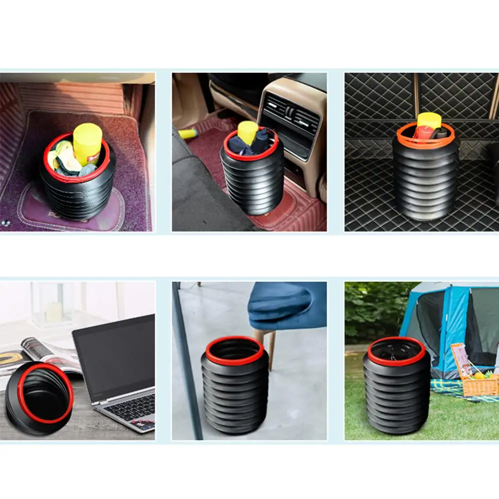 

Universal Auto Car Foldable 4L Storage Bucket Trash Bin Organizer Storage Box Car Trash Can Rubbish Gargage Holder