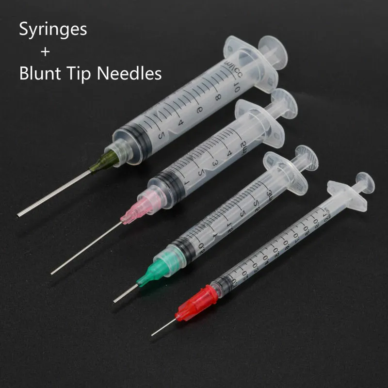 

20Pcs 1ml 3ml 5ml 10ml Syringes + 20Pcs 14G 18G 20G 25G Blunt Tip Needles + CapsFor Industrial Dispensing Syringe