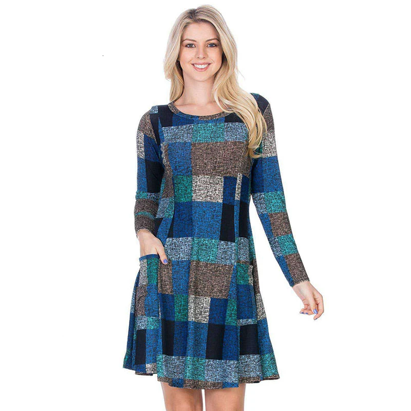 Модное дизайнерское платье в шотландскую клетку для мам Одежда беременных
