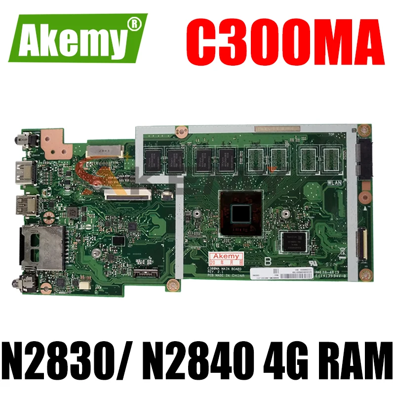 

Akemy C300MA материнская плата для For Asus C300MA C300M материнская плата работает 100% тест оригинальный EMMC16G N2830/ N2840 CPU 4G RAM rev2.1