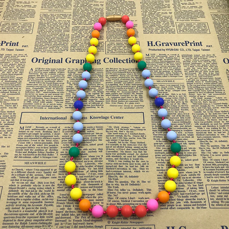 Mordedor de silicona arco&iacute;ris, collar de lactancia para mam&aacute; y beb&eacute;, sin BPA, sin l&aacute;tex-1
