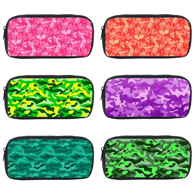 

3d Print Camo PencilCase Camouflage Pen Bag Students Pencil Box Stationery Storage Bag Girls Boys Zipper Pouch Women CosmeticBag