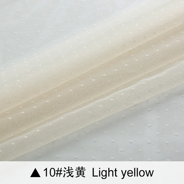10 Cream white new Кружевная Сетка жаккардовая ткань в горох тюль ткань для платья и москитная сетка пэчворк рукоделие DIY Материал TJ0308 - Цвет: 10 Cream white new