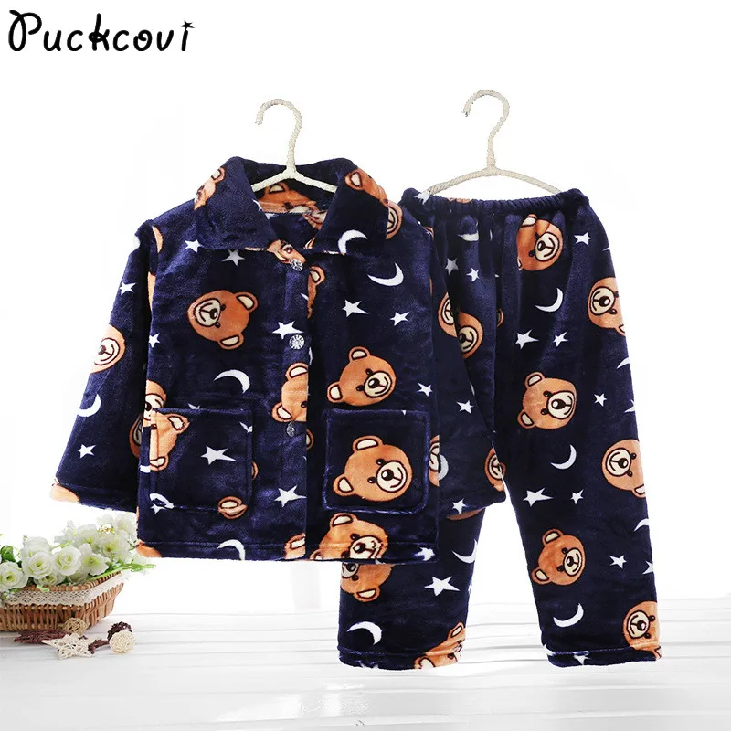 Пижама infantil inverno детский пижамный комплект из кораллового флиса пижама с принтом