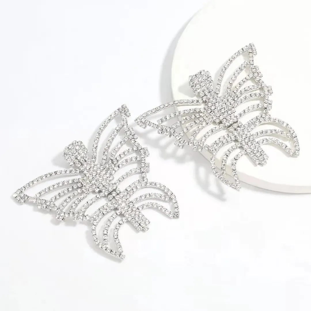 

Extra large Earrings Woman Shining Rhinestone Hyperbole Lnsect Jewellery Europe and America Golden Fashion Gift