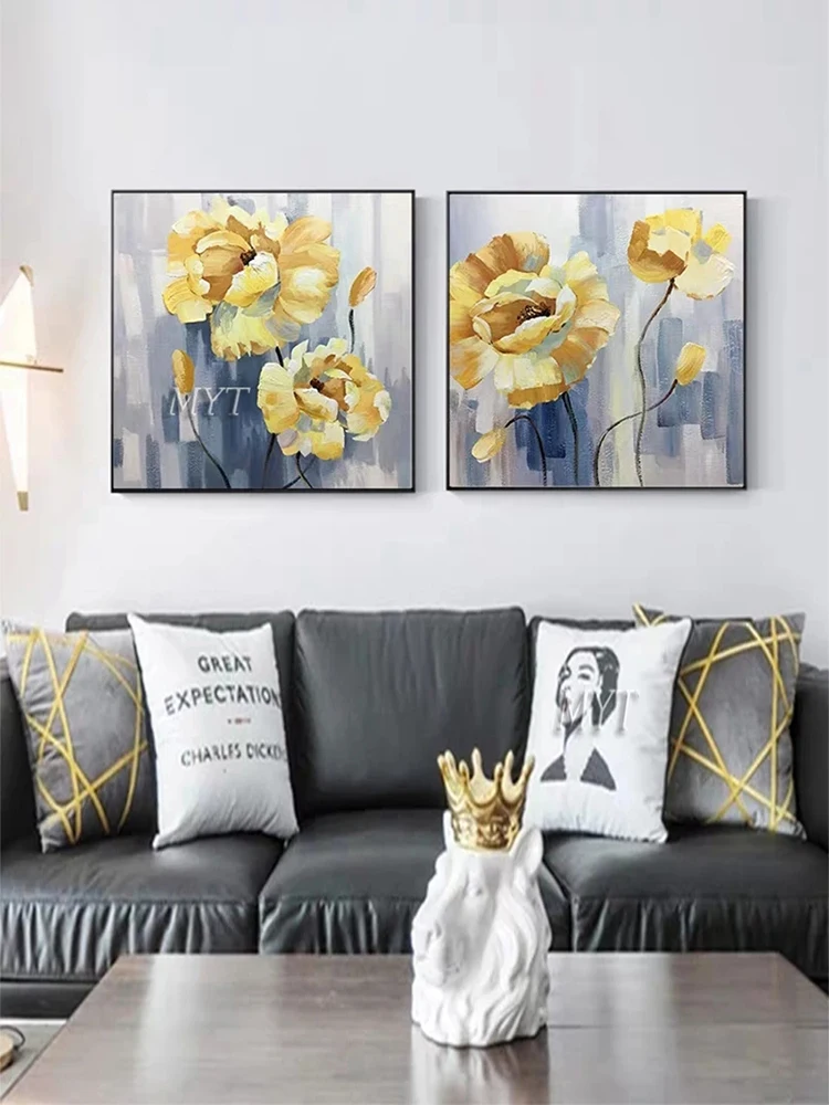 Картина маслом ручной работы палитра ножей цветок картина искусство на холсте