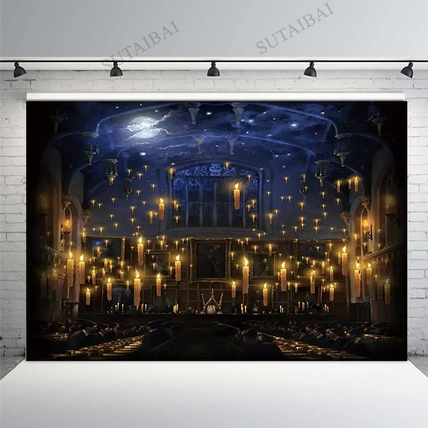 

Fairy Palace Candles Lunch Hall Magic Backdrop Baby Children Photography Background Vinyl Indoor Studio Portrait Photo Backdrops